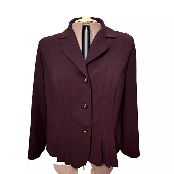 Danny & Nicole. Size 16W. Purple. Released Pleating. Lightweight. Jacket. AL - Picture 1 of 7